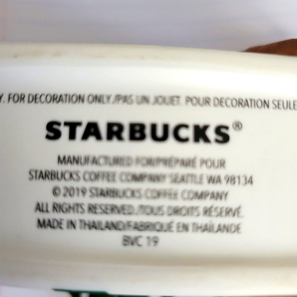 Starbucks 2019 Mermaid Ceramic Tote Bag Gift Card Holder/ Ornament - Picture 3 of 5